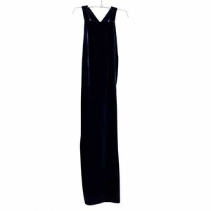 Anthropologie Navy Velvet Halter Maxi Dress NWT M
